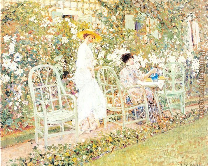 Lilies painting - Frederick Carl Frieseke Lilies art painting